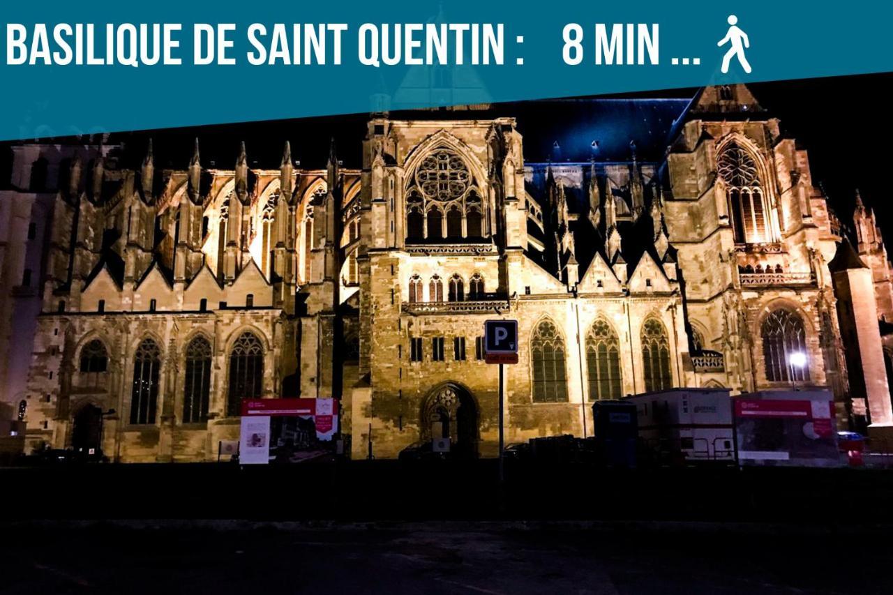 L'échappée belle - Terrasse 25m2 - Centre ville - Lit Queen Size Saint-Quentin (Aisne) Extérieur photo